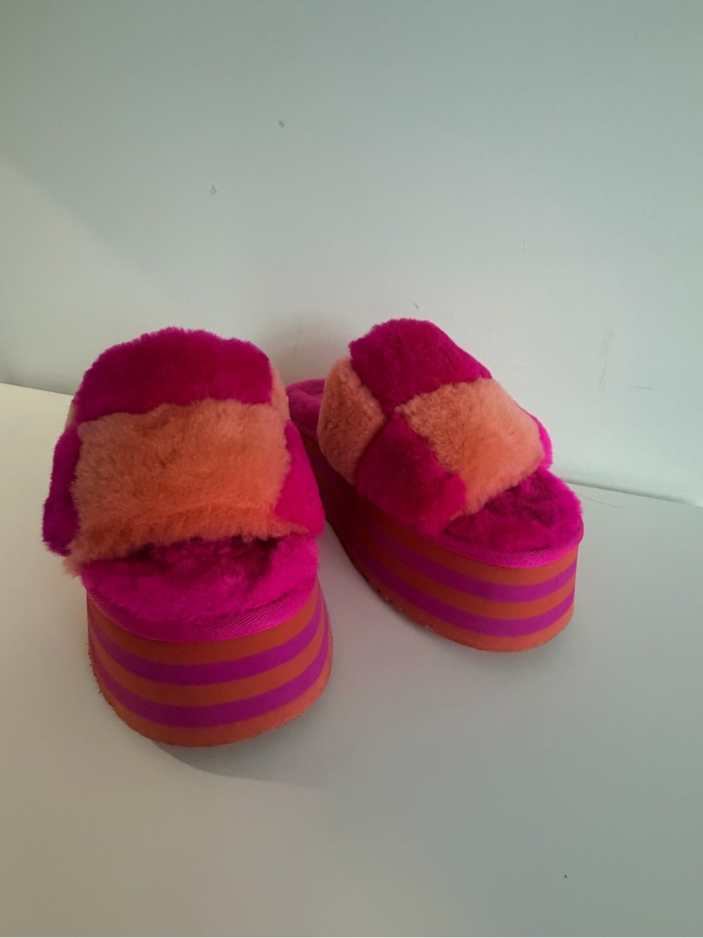 UGG Pride Disco Checker Slide Size 9 -Platform